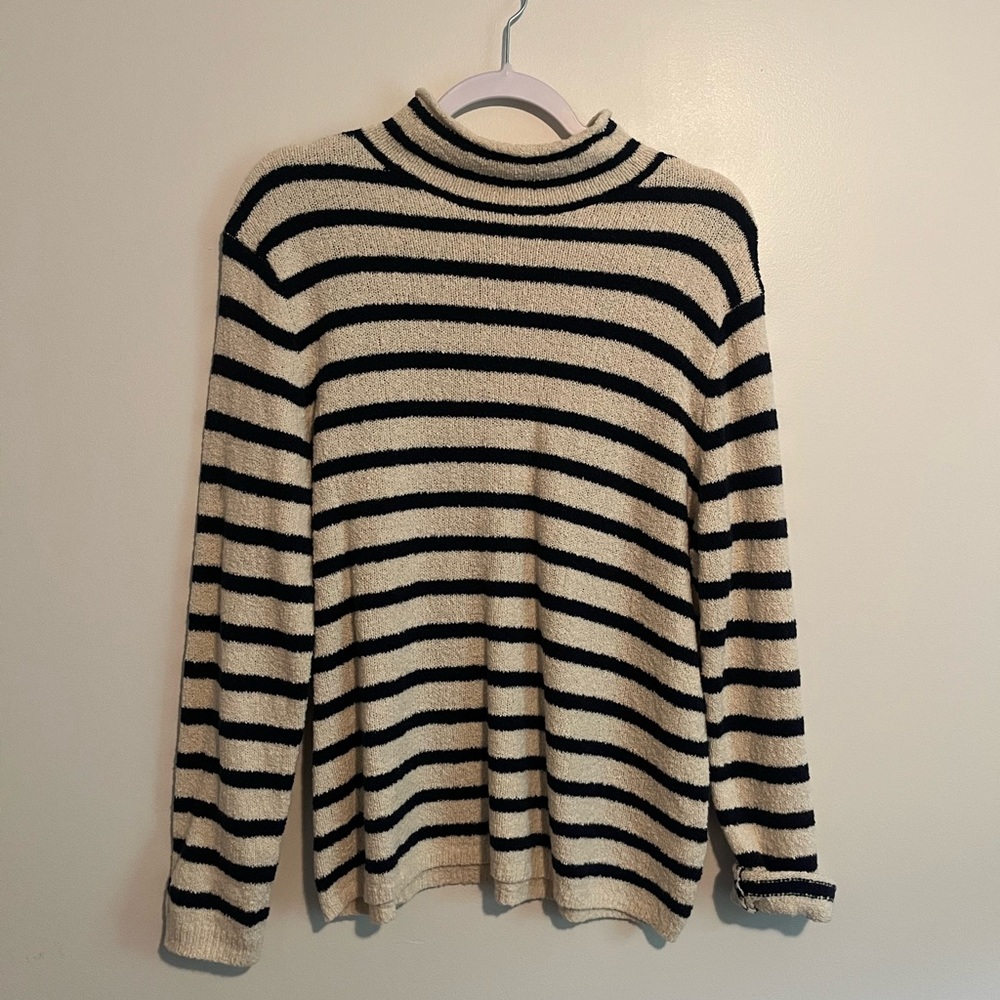J.Crew Factory Cozy Rollneck Pullover Striped Sweater Medium